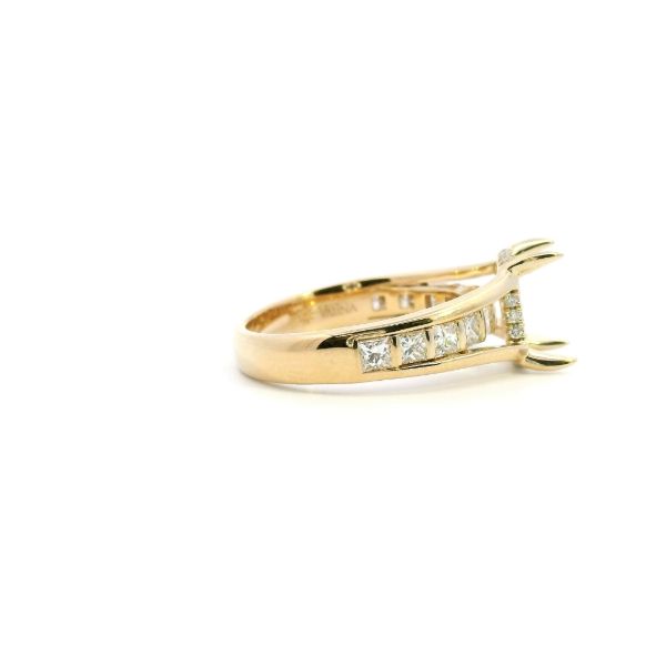 14KY 0.84CTW Princess Cut Diamond Channel Set Semi-Mounting Engagement Ring Image 3 Kiefer Jewelers Lutz, FL