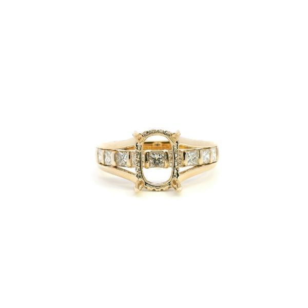 14KY 0.84CTW Princess Cut Diamond Channel Set Semi-Mounting Engagement Ring Kiefer Jewelers Lutz, FL