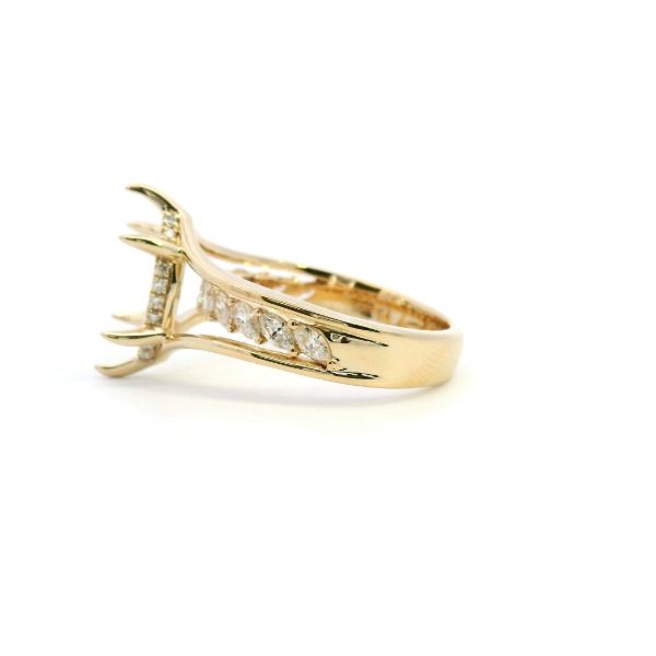 14KY 0.50CTW Maquise Diamond Semi-Mounting Engagement Ring Image 4 Kiefer Jewelers Lutz, FL