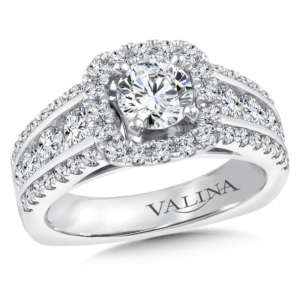 14KW 1.23CTW Diamond Multi-row Halo Semi-Mounting Engagement Ring Kiefer Jewelers Lutz, FL