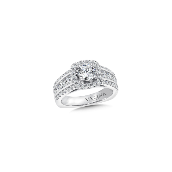 14KW 1.23CTW Diamond Multi-row Halo Semi-Mounting Engagement Ring Kiefer Jewelers Lutz, FL