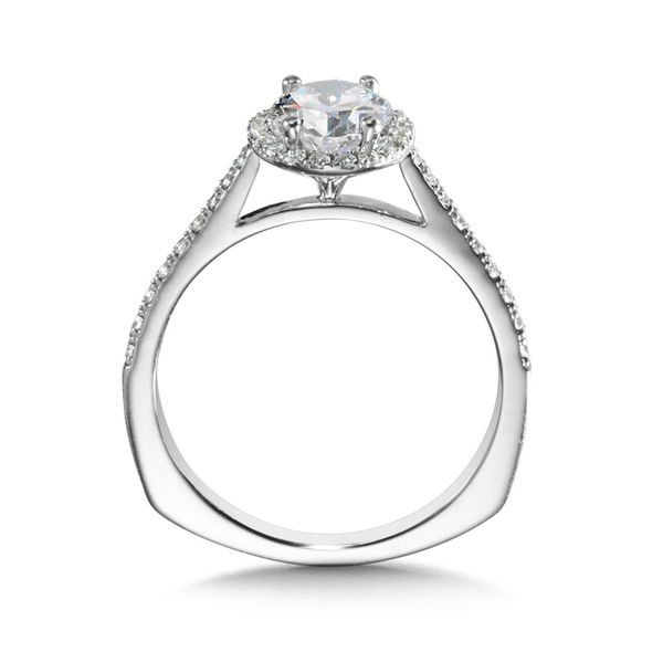14K Diamond Oval Halo Engagement Ring Mounting Image 2 Kiefer Jewelers Lutz, FL
