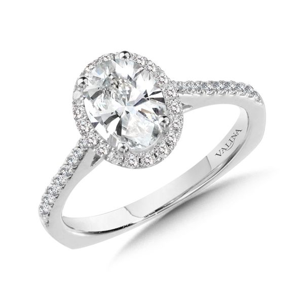 14K Diamond Oval Halo Engagement Ring Mounting Kiefer Jewelers Lutz, FL
