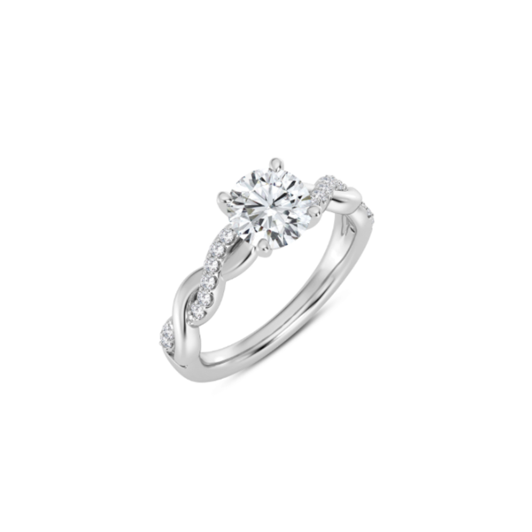 14KW Twist Engagement Ring Setting Image 2 Kiefer Jewelers Lutz, FL