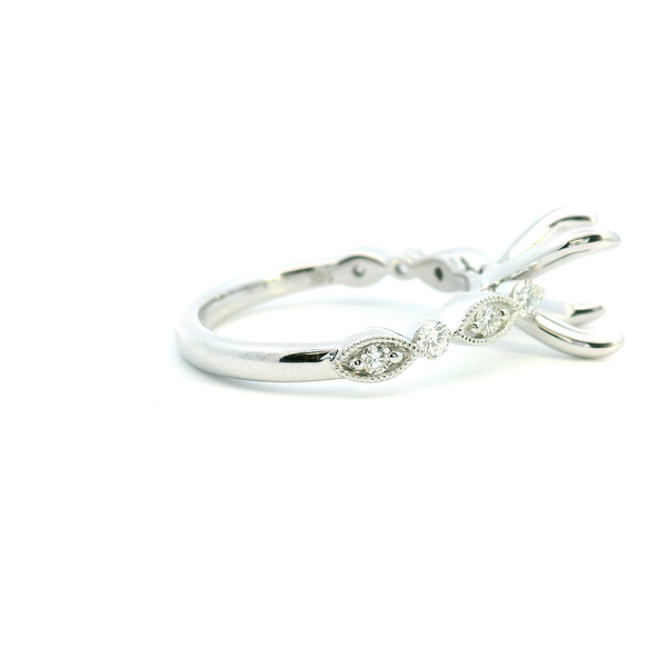 14KW 0.34CTW Diamond Vintage Navette Semi-Mounting Engagement Ring Image 3 Kiefer Jewelers Lutz, FL