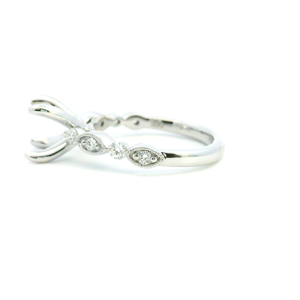 14KW 0.34CTW Diamond Vintage Navette Semi-Mounting Engagement Ring Image 4 Kiefer Jewelers Lutz, FL