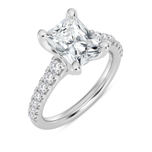 14K Cathedral Graduated Engagement Ring Setting Image 2 Kiefer Jewelers Lutz, FL