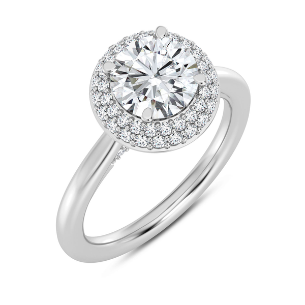 14KW Double Halo Engagement Ring Setting Kiefer Jewelers Lutz, FL