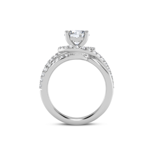 14KW Halo Swirl Engagement Ring Setting Image 2 Kiefer Jewelers Lutz, FL