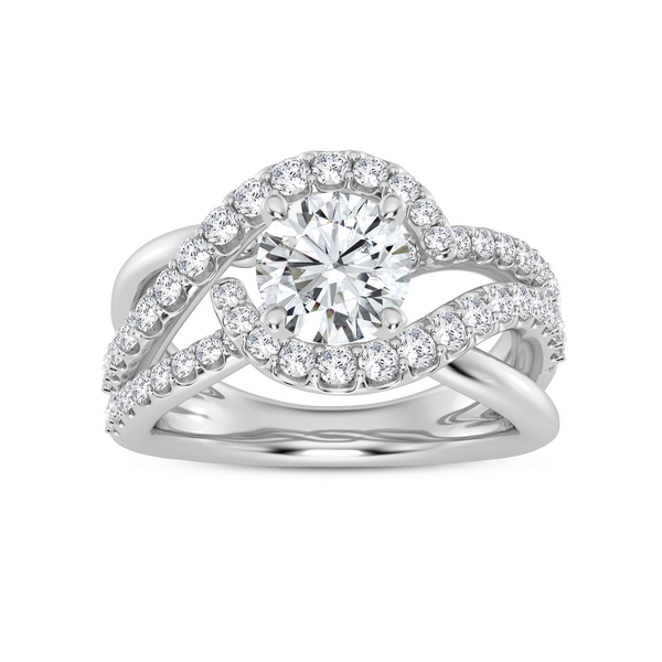 14KW Halo Swirl Engagement Ring Setting Image 3 Kiefer Jewelers Lutz, FL