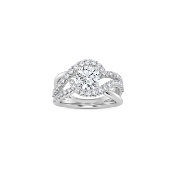 14KW Halo Swirl Engagement Ring Setting Image 3 Kiefer Jewelers Lutz, FL