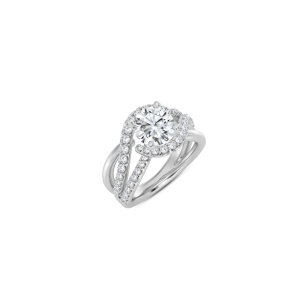 14KW Halo Swirl Engagement Ring Setting Kiefer Jewelers Lutz, FL