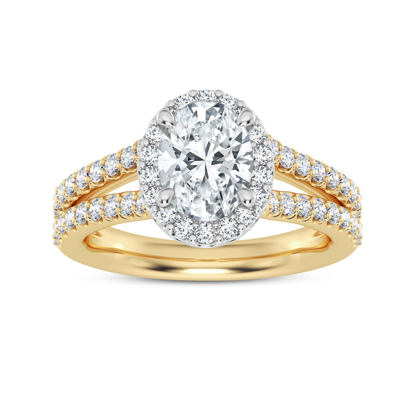 14KYW Split Band Halo Engagement Ring Setting Image 2 Kiefer Jewelers Lutz, FL