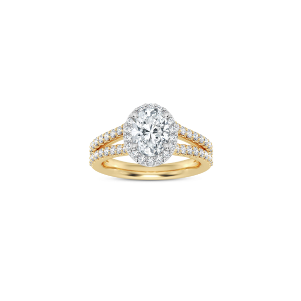 14KYW Split Band Halo Engagement Ring Setting Image 2 Kiefer Jewelers Lutz, FL