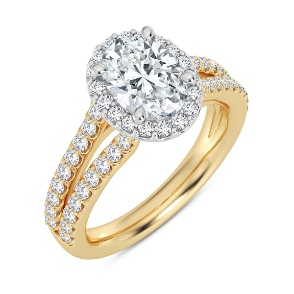 14KYW Split Band Halo Engagement Ring Setting Kiefer Jewelers Lutz, FL