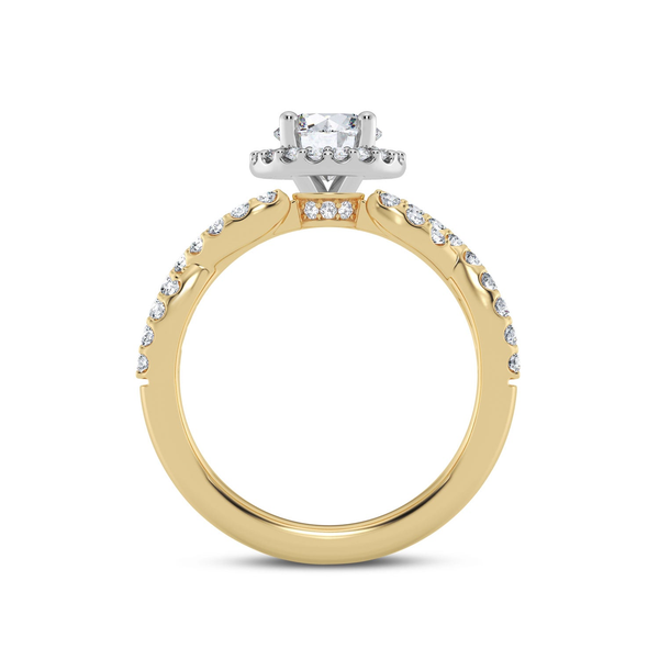 14KYW Twist Band Halo Engagement Ring Setting Image 3 Kiefer Jewelers Lutz, FL