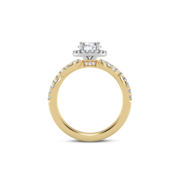 14KYW Twist Band Halo Engagement Ring Setting Image 3 Kiefer Jewelers Lutz, FL