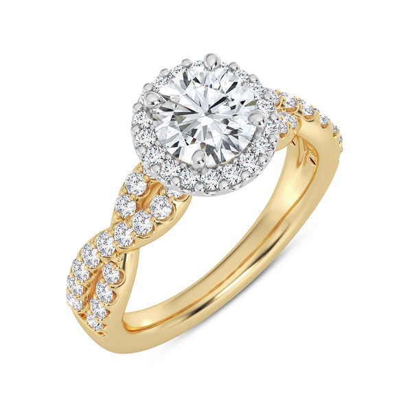 14KYW Twist Band Halo Engagement Ring Setting Kiefer Jewelers Lutz, FL