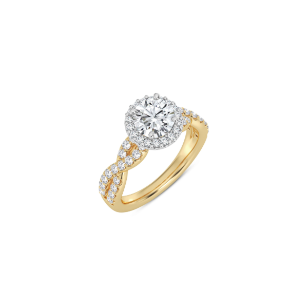 14KYW Twist Band Halo Engagement Ring Setting Kiefer Jewelers Lutz, FL