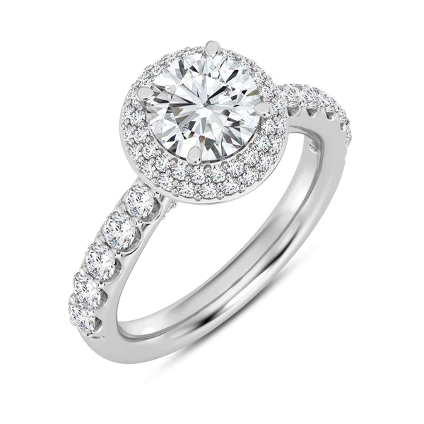 14KW Double Halo Engagement Ring Setting Kiefer Jewelers Lutz, FL