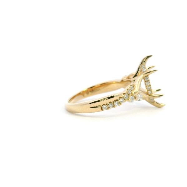 14KY 0.33CTW Marquise and Round Diamond Twist Semi-Mounting Engagement Ring Image 3 Kiefer Jewelers Lutz, FL