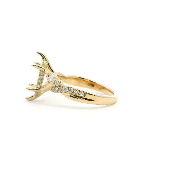 14KY 0.33CTW Marquise and Round Diamond Twist Semi-Mounting Engagement Ring Image 4 Kiefer Jewelers Lutz, FL