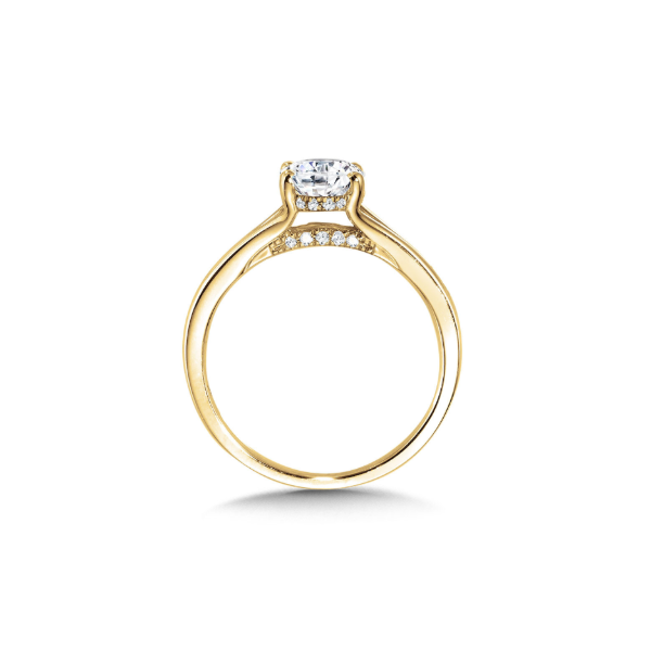 14KY Oval Hidden Halo and Split Shank Semi-Mounting Engagement Ring by Valina Image 2 Kiefer Jewelers Lutz, FL