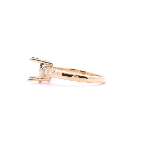14KY 0.24CTW Baguette Three-Stone Diamond Semi-Mounting Engagement Ring Image 3 Kiefer Jewelers Lutz, FL