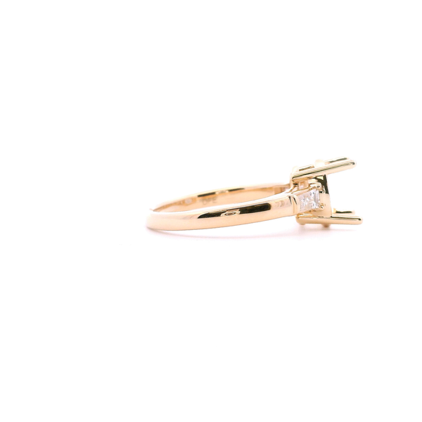 14KY 0.24CTW Baguette Three-Stone Diamond Semi-Mounting Engagement Ring Image 4 Kiefer Jewelers Lutz, FL
