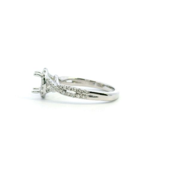 14KW 0.32CTW Diamond Halo Twist Semi-Mounting Engagement Ring Image 4 Kiefer Jewelers Lutz, FL