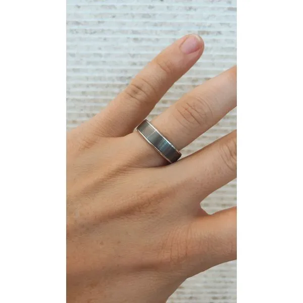 14K Satin Grey Titanium Ammara Stone Wedding Ring Image 2 Kiefer Jewelers Lutz, FL