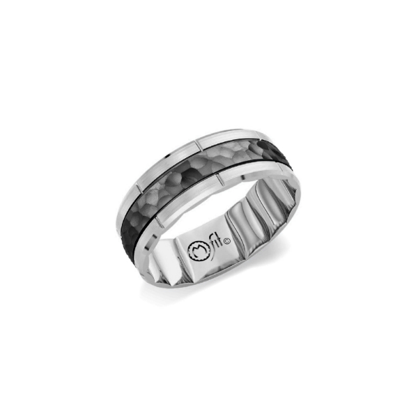 14KW Wedding Band with Black Rhodium Kiefer Jewelers Lutz, FL