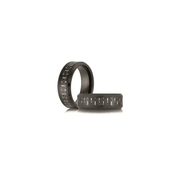 Black Tungsten with Carbon Fiber Center 8MM Wedding Rin Kiefer Jewelers Lutz, FL