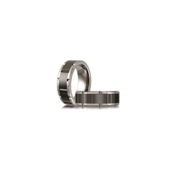 Tungsten Black and Grey Wedding Band Kiefer Jewelers Lutz, FL