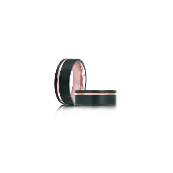 Tungsten 8MM Black and Pink Wedding Band Kiefer Jewelers Lutz, FL