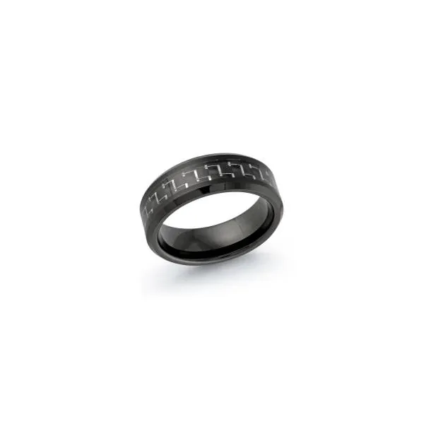 Black Tungsten with Carbon Fiber Center 8MM Wedding Rin Image 2 Kiefer Jewelers Lutz, FL