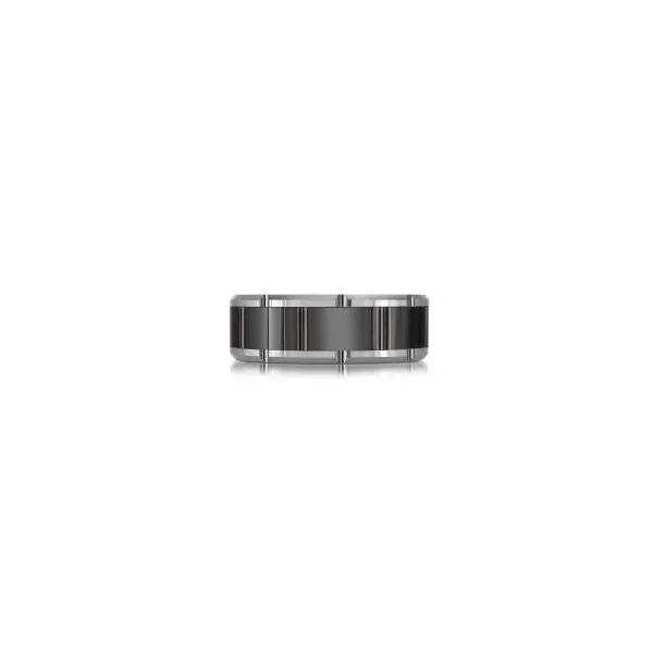 Tungsten Black and Grey Wedding Band Image 2 Kiefer Jewelers Lutz, FL