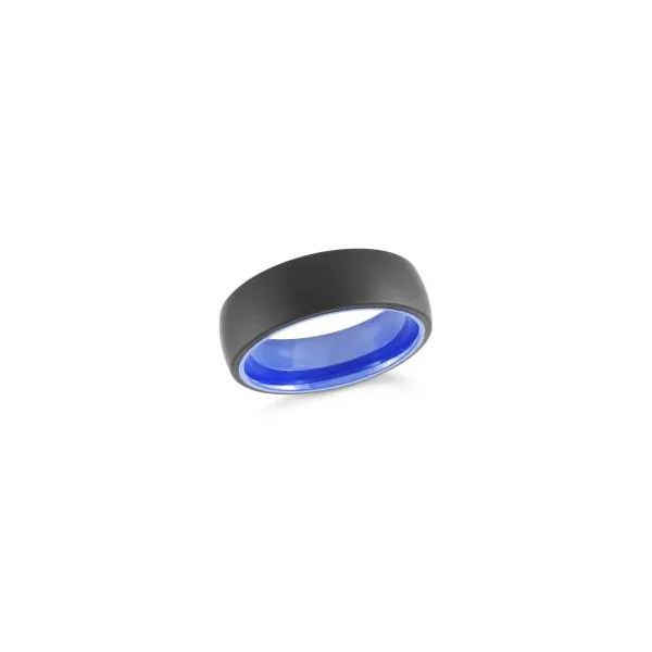 Tungsten 7MM Black and Blue Wedding Band Image 3 Kiefer Jewelers Lutz, FL