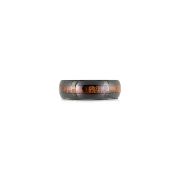 Tungsten 7MM Black and Wood Grain Wedding Band Image 2 Kiefer Jewelers Lutz, FL
