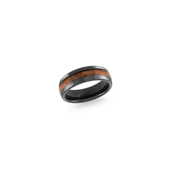 Tungsten 7MM Black and Wood Grain Wedding Band Image 3 Kiefer Jewelers Lutz, FL