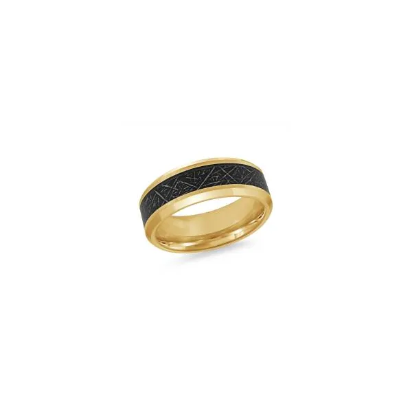 Tungsten 8MM Black and Gold Wedding Band Image 3 Kiefer Jewelers Lutz, FL