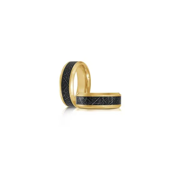 Tungsten 8MM Black and Gold Wedding Band Kiefer Jewelers Lutz, FL