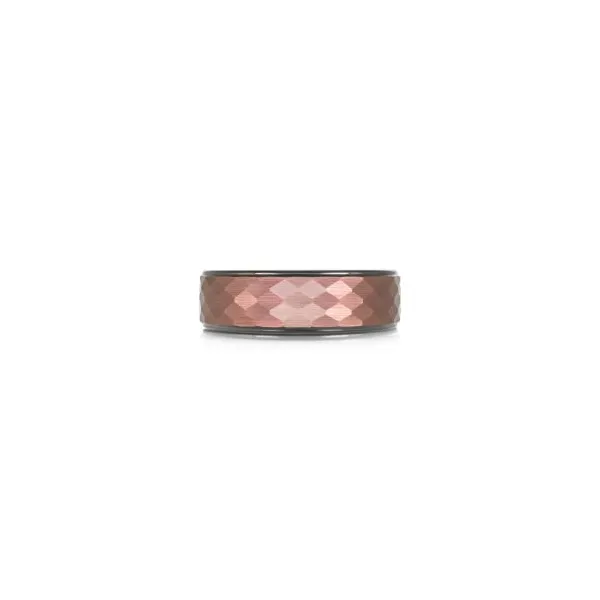 Tungsten 7MM Black and Pink Textured Wedding Band Image 2 Kiefer Jewelers Lutz, FL