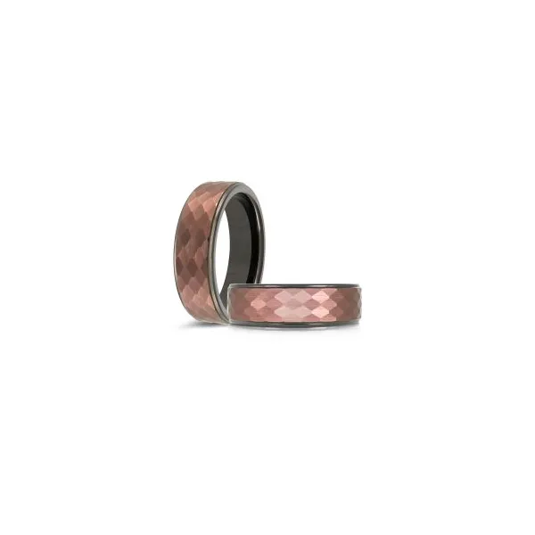 Tungsten 7MM Black and Pink Textured Wedding Band Kiefer Jewelers Lutz, FL