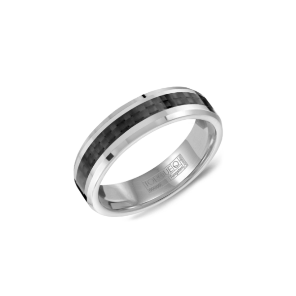 Tungsten Grey and Black Carbon Fiber 6MM  Band Kiefer Jewelers Lutz, FL
