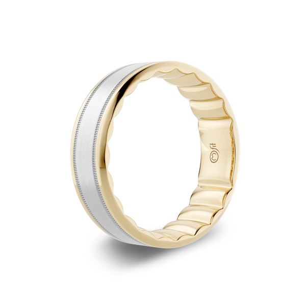 14KWY 7MM MFit Sandpaper with Milgrain Finish Wedding Band Image 2 Kiefer Jewelers Lutz, FL