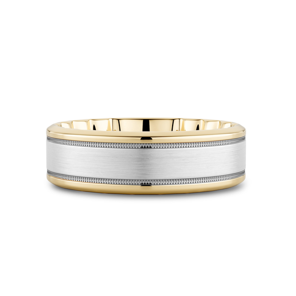 14KWY 7MM MFit Sandpaper with Milgrain Finish Wedding Band Image 3 Kiefer Jewelers Lutz, FL