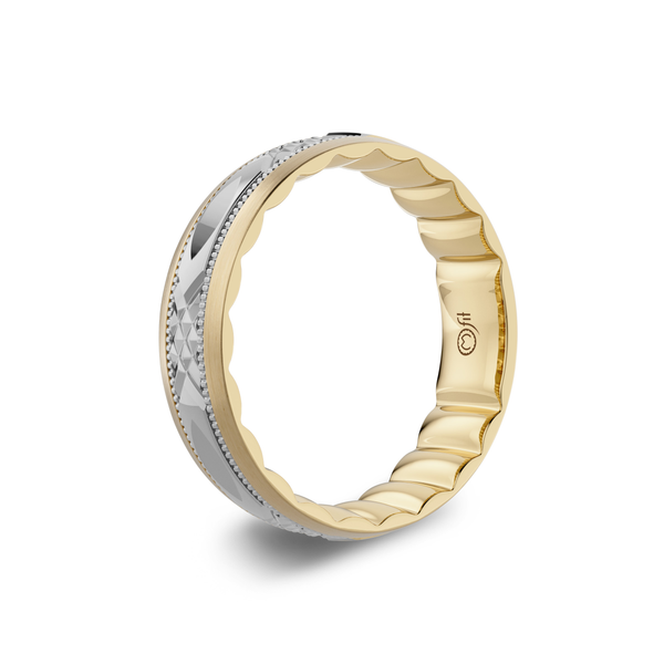14KWY 6MM MFit Etched Wedding Band Image 2 Kiefer Jewelers Lutz, FL