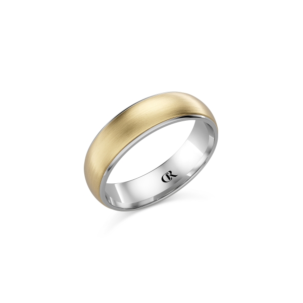 10KY/SS 6MM Sandpaper Finish Wedding Band by Crown Ring Kiefer Jewelers Lutz, FL