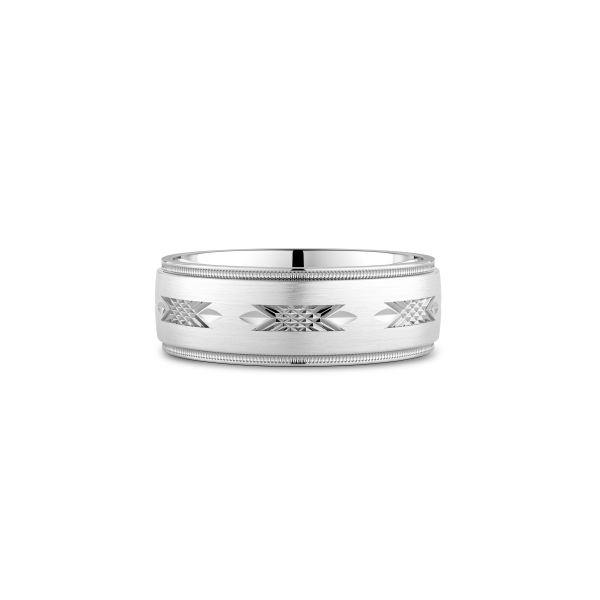10KW/SS 7.5MM Diamond Cut Design Wedding Band by Crown Ring Image 2 Kiefer Jewelers Lutz, FL